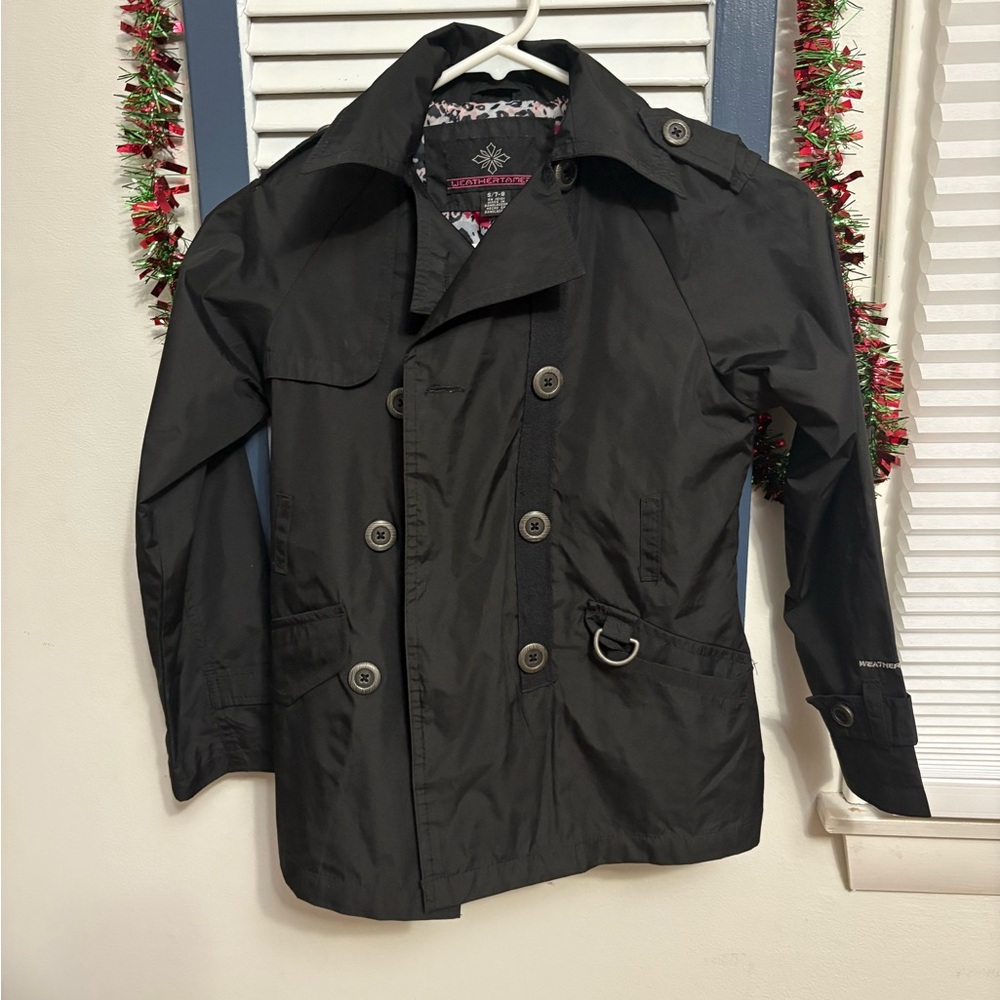 Youth 7/8 WeatherTamer has Black Double-Breasted Jacket